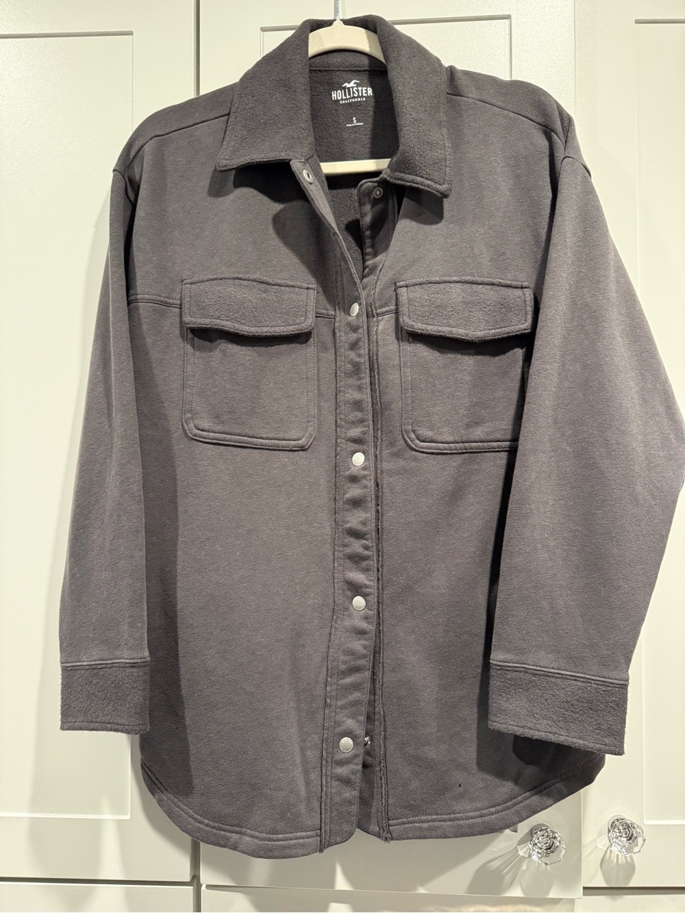 Hollister Women Charcoal Snap-Front Light Shacket